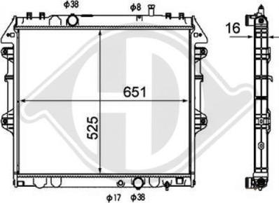 Diederichs 8668400 - Radiateur, refroidissement du moteur cwaw.fr