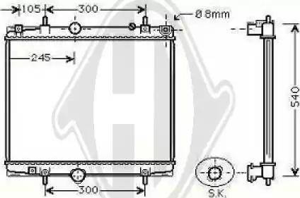 Diederichs 8349704 - Radiateur, refroidissement du moteur cwaw.fr