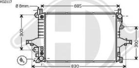 Diederichs 8766003 - Radiateur, refroidissement du moteur cwaw.fr