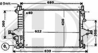 Diederichs 8768000 - Radiateur, refroidissement du moteur cwaw.fr