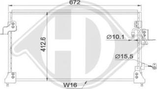 Diederichs DCC1011 - Condensateur, climatisation cwaw.fr