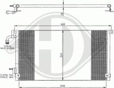 Diederichs DCC1086 - Condensateur, climatisation cwaw.fr