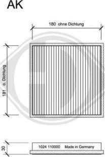 Diederichs DCI1024S - Filtre, air de l'habitacle cwaw.fr