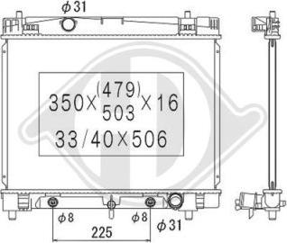 Diederichs DCM3333 - Radiateur, refroidissement du moteur cwaw.fr