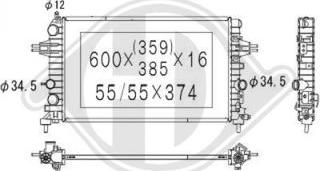 Diederichs DCM2660 - Radiateur, refroidissement du moteur cwaw.fr