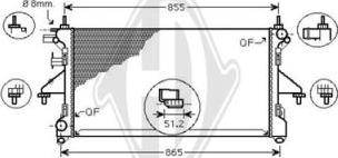 Diederichs DCM2813 - Radiateur, refroidissement du moteur cwaw.fr