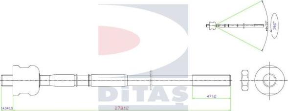 Ditas A2-5636 - Rotule de direction intérieure, barre de connexion cwaw.fr