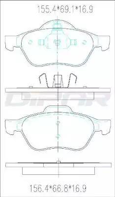 Ditas DFB3436 - Kit de plaquettes de frein, frein à disque cwaw.fr