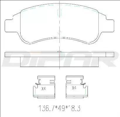 Ditas DFB3626 - Kit de plaquettes de frein, frein à disque cwaw.fr