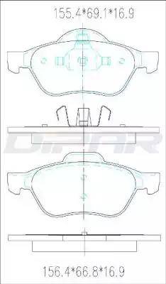 Ditas DFB3874 - Kit de plaquettes de frein, frein à disque cwaw.fr