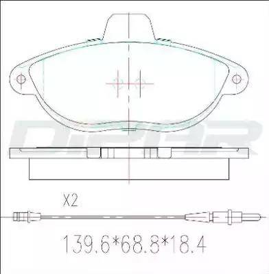 Ditas DFB2932 - Kit de plaquettes de frein, frein à disque cwaw.fr