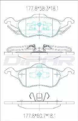 Ditas DFB2358 - Kit de plaquettes de frein, frein à disque cwaw.fr