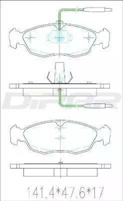 Ditas DFB2708 - Kit de plaquettes de frein, frein à disque cwaw.fr