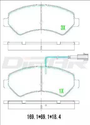 Ditas DFB2713 - Kit de plaquettes de frein, frein à disque cwaw.fr