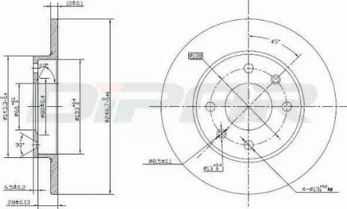 Ditas DFD1008 - Disque de frein cwaw.fr