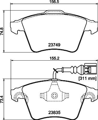 DON PCP2236 - Kit de plaquettes de frein, frein à disque cwaw.fr