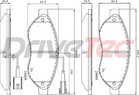 DriveTec DPAD1992 - Kit de plaquettes de frein, frein à disque cwaw.fr