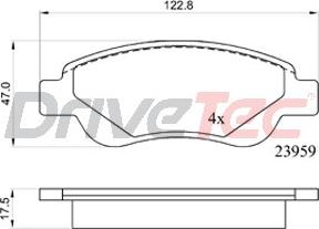 DriveTec DPAD1949 - Kit de plaquettes de frein, frein à disque cwaw.fr