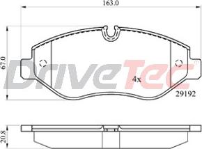 DriveTec DPAD1982 - Kit de plaquettes de frein, frein à disque cwaw.fr