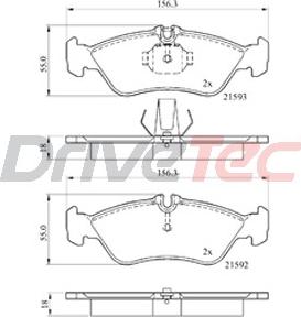 DriveTec DPAD1596 - Kit de plaquettes de frein, frein à disque cwaw.fr