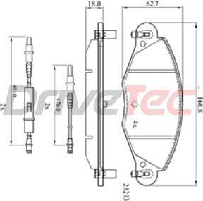 DriveTec DPAD1655 - Kit de plaquettes de frein, frein à disque cwaw.fr