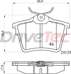 DriveTec DPAD1892 - Kit de plaquettes de frein, frein à disque cwaw.fr