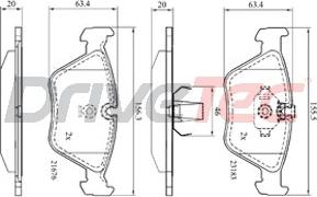 DriveTec DPAD1843 - Kit de plaquettes de frein, frein à disque cwaw.fr