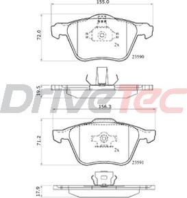 DriveTec DPAD1821 - Kit de plaquettes de frein, frein à disque cwaw.fr