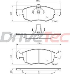 DriveTec DPAD1796 - Kit de plaquettes de frein, frein à disque cwaw.fr