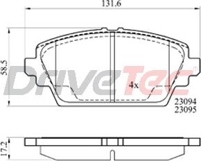 DriveTec DPAD1732 - Kit de plaquettes de frein, frein à disque cwaw.fr