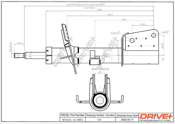 Dr!ve+ DP1610.10.0094 - Amortisseur cwaw.fr