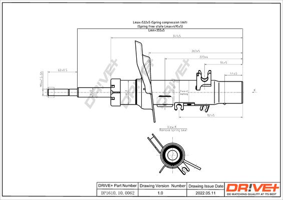 Dr!ve+ DP1610.10.0062 - Amortisseur cwaw.fr