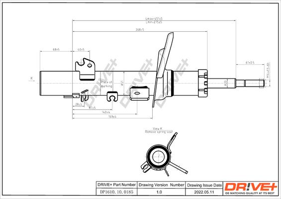 Dr!ve+ DP1610.10.0185 - Amortisseur cwaw.fr