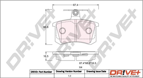 Dr!ve+ DP1010.10.0943 - Kit de plaquettes de frein, frein à disque cwaw.fr