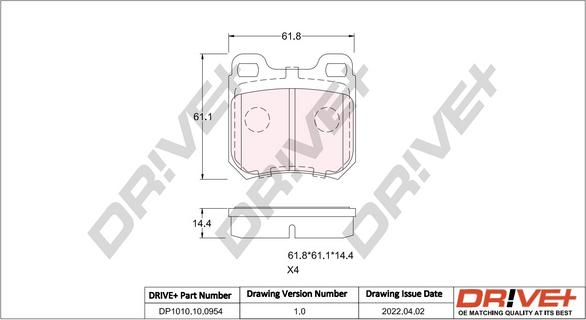 Dr!ve+ DP1010.10.0954 - Kit de plaquettes de frein, frein à disque cwaw.fr