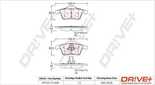 Dr!ve+ DP1010.10.0828 - Kit de plaquettes de frein, frein à disque cwaw.fr