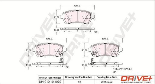 Dr!ve+ DP1010.10.1070 - Kit de plaquettes de frein, frein à disque cwaw.fr