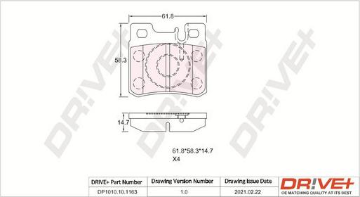 Dr!ve+ DP1010.10.1163 - Kit de plaquettes de frein, frein à disque cwaw.fr