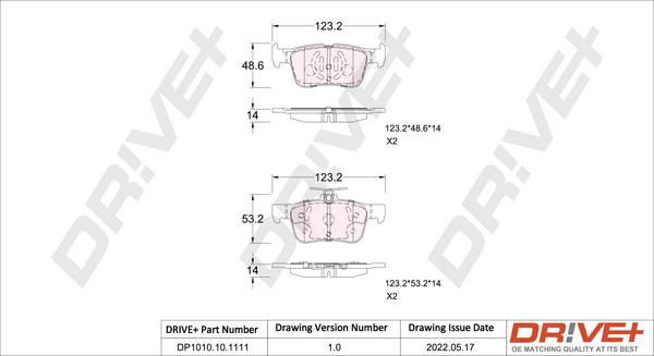 Dr!ve+ DP1010.10.1111 - Kit de plaquettes de frein, frein à disque cwaw.fr