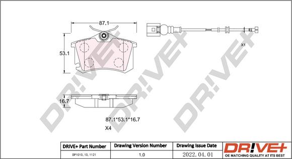 Dr!ve+ DP1010.10.1121 - Kit de plaquettes de frein, frein à disque cwaw.fr