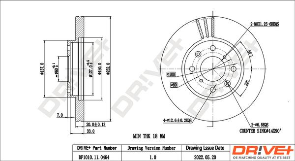 Dr!ve+ DP1010.11.0464 - Disque de frein cwaw.fr