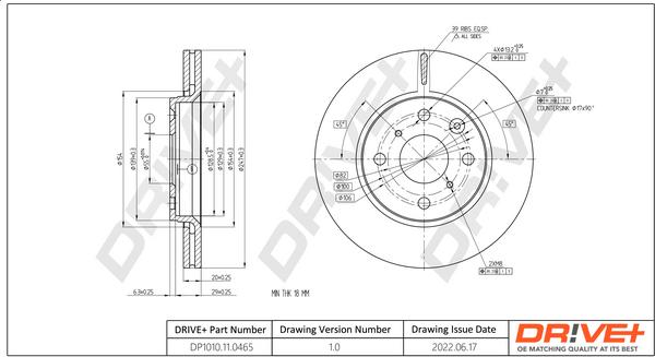 Dr!ve+ DP1010.11.0465 - Disque de frein cwaw.fr