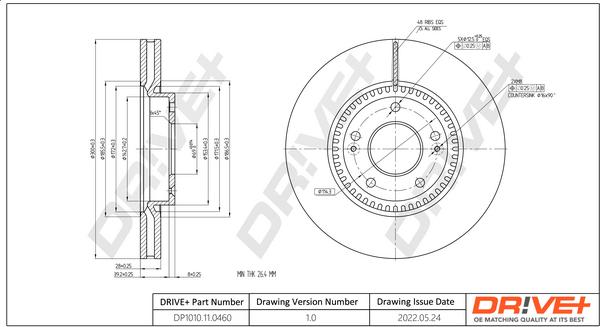 Dr!ve+ DP1010.11.0460 - Disque de frein cwaw.fr