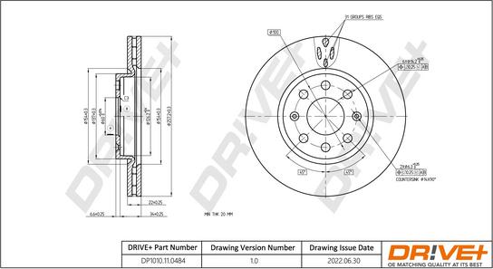 Dr!ve+ DP1010.11.0484 - Disque de frein cwaw.fr