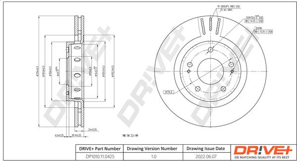 Dr!ve+ DP1010.11.0425 - Disque de frein cwaw.fr