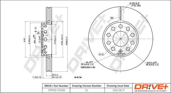 Dr!ve+ DP1010.11.0599 - Disque de frein cwaw.fr