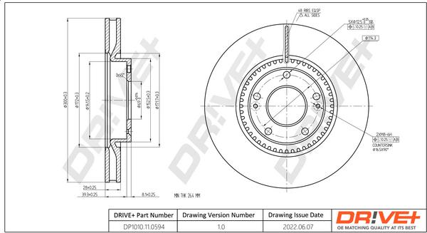 Dr!ve+ DP1010.11.0594 - Disque de frein cwaw.fr