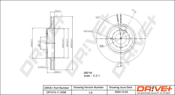 Dr!ve+ DP1010.11.0598 - Disque de frein cwaw.fr