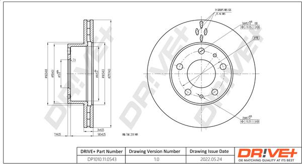 Dr!ve+ DP1010.11.0543 - Disque de frein cwaw.fr