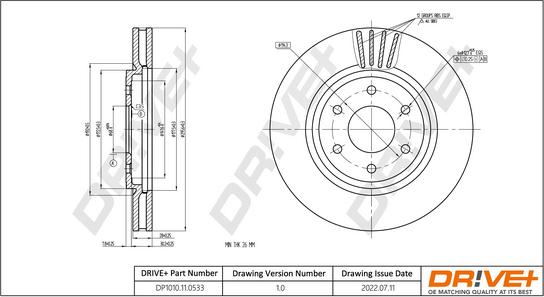 Dr!ve+ DP1010.11.0533 - Disque de frein cwaw.fr